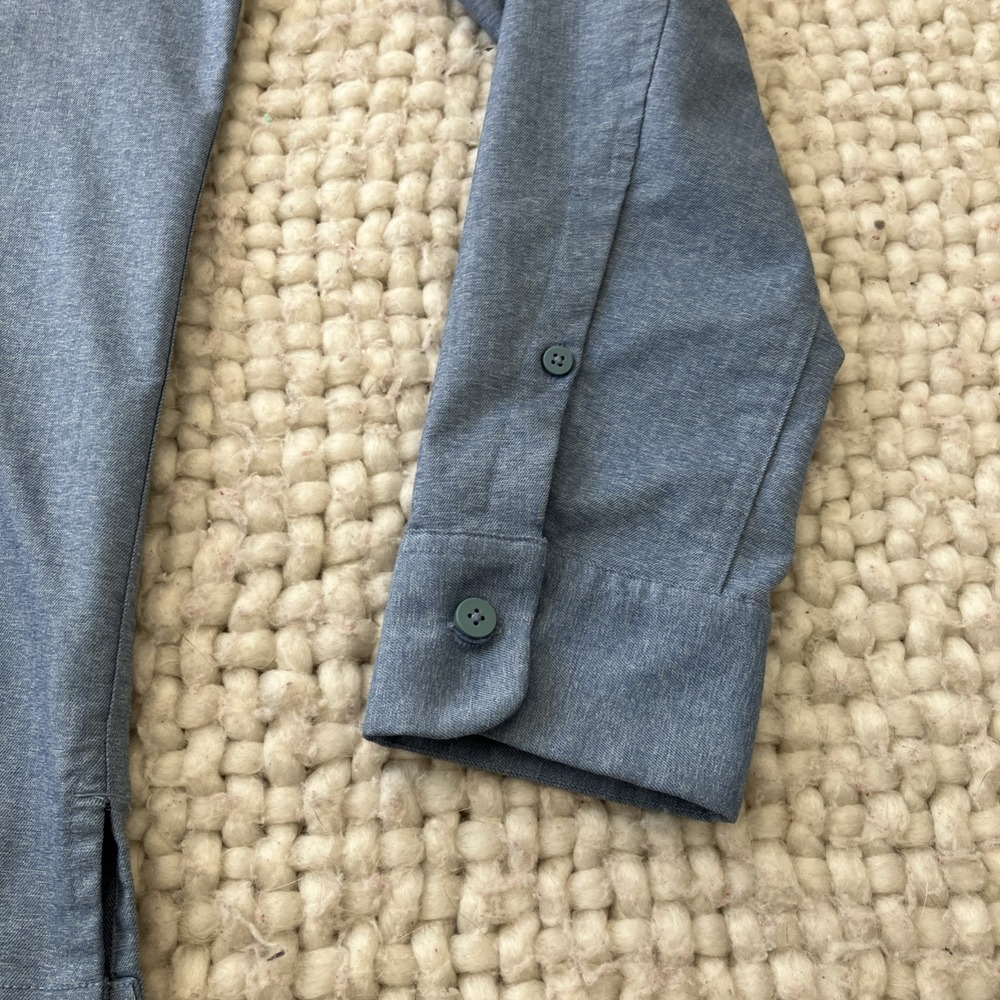 LULULEMON Commission Stretch Blue Long Sleeve Button Up Shirt Sz M - Picture 8 of 13